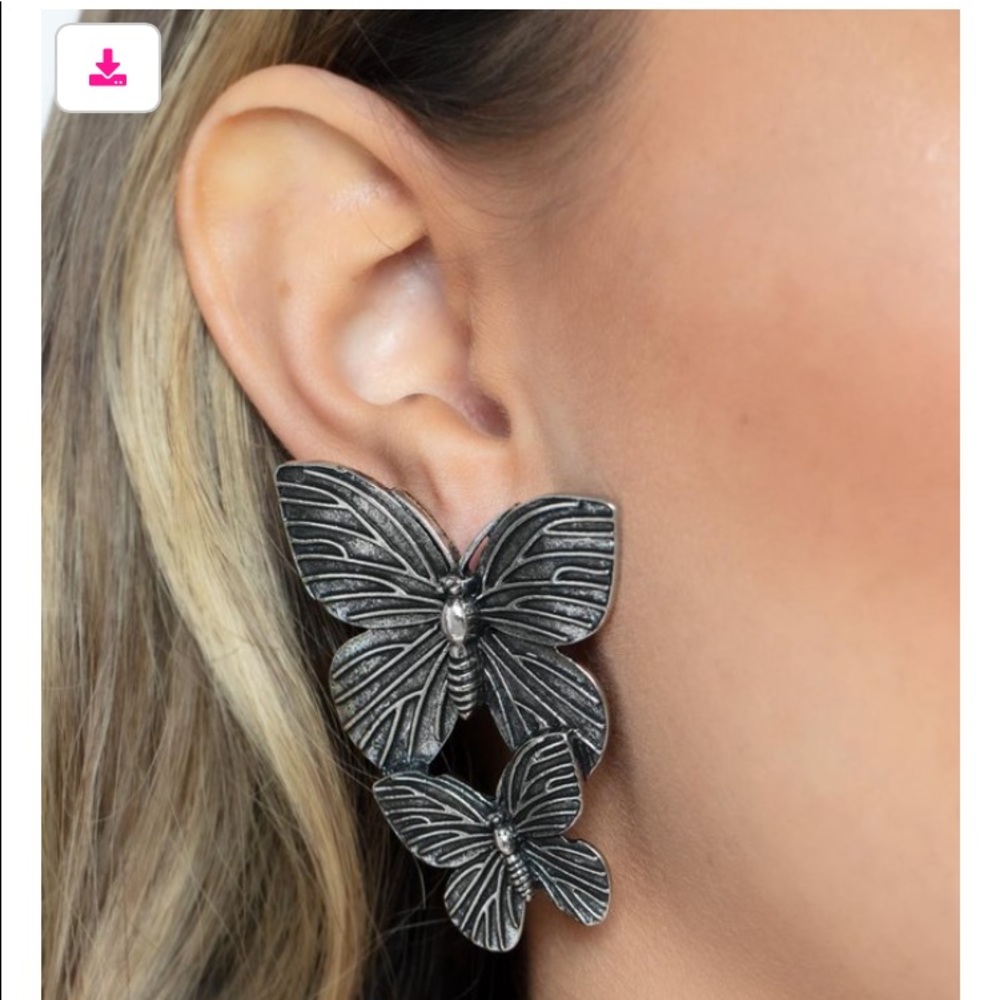 Silver butterfly earrings